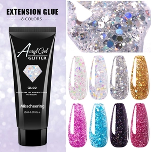 Glitter Nail Extension Gel UV LED Curing Fast Building Poly Nail Gel Sparkling Professional Salon Manicure