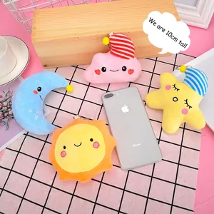 Set of sun moon star and cloud plush pendants with cute expressions, height 10cm