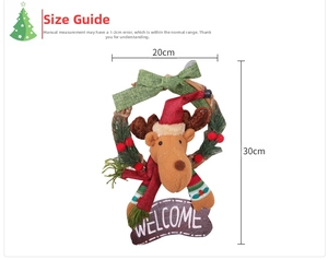 Christmas reindeer welcome sign wreath dimensions 20x30cm on a white background