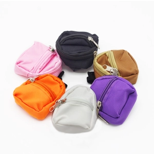 Set of 6 colorful mini canvas backpack wallets for Labubu and BJD doll storage