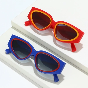 Cat Eye Sunglasses Small Square Plastic Frame UV400 Protection Vintage Trendy Eyewear For Men Women Outdoor Travel