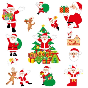 Christmas Window Stickers Static Cling PVC Santa Claus Reindeer Snowflake Holiday Glass Decor Festive Novelty