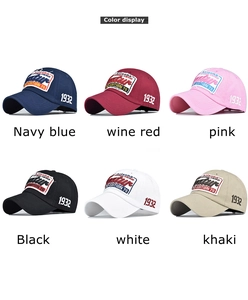 Présentation des casquettes en coton avec broderie Arizona 3D et détails sur le côté