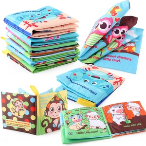 Libro in tessuto per neonati con temi di animali colorati per l'educazione sensoriale