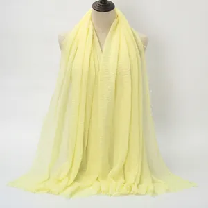 Sciarpa leggera in cotone e lino giallo brillante con bordi sfilacciati donna #6