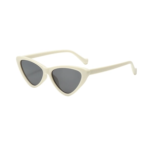 Chic cat-eye sunglasses for women in creamy white frame with dark grey tinted lenses