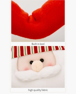 Detail of Christmas tree hugger with built-in keel and high-quality plush fabric