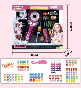 Electric hair braider kit for girls with colorful beads and accessories in gift box