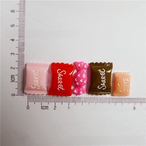 Detail macro view of colorful 23x16MM resin candy charms for DIY hair accessories and crafts