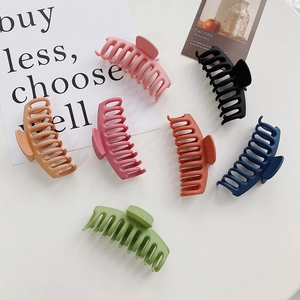 Matte finish large shark hair clips in multiple colors for thick hair styling