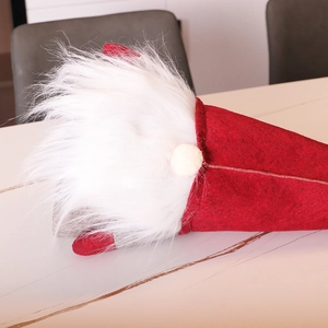 Handmade felt Christmas tree topper gnome with red hat and white beard decoration