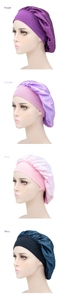 Gorro de dormir de satén para mujer banda ancha elástica cuidado del cabello quimioterapia.
