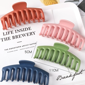 Large matte hair claw clips in four colors with minimalist geometric 11cm design