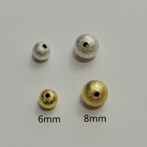 Frosted 14K gold plated beads in 6mm and 8mm sizes for DIY jewelry making and bracelets