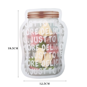 Jar-shaped clear zipper pouch for makeup sponges with dimensions 18.5cm by 12.5cm