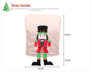 Nutcracker Christmas chair cover dimensions 55x45cm with festive red and green soldier design