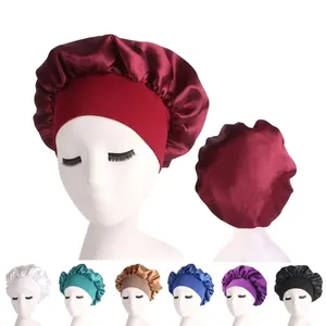 Silky satin durag headwrap collection showing various colors with wide elastic band design