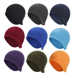 Winter thermal fleece ear protection hats shown in nine colors for cycling and skiing
