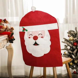 Coprisedia natalizio rosso festivo con simpatico Babbo Natale e pompon bianco morbido