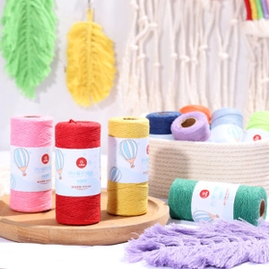 Colorful 1.5mm twisted cotton ropes for DIY crafts and gift wrapping in bright shades