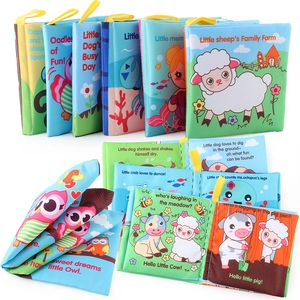 Set di libri in morbida stoffa per l'apprendimento precoce dei bambini con temi animali