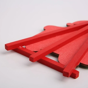 Mini red wooden tripod easel stand for wedding decor and DIY message chalkboards