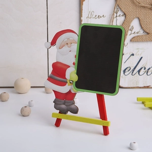 Mini Wooden Christmas Chalkboard Desktop Ornament Santa Snowman Gingerbread Man Message Board Tabletop Decor Easel Stand