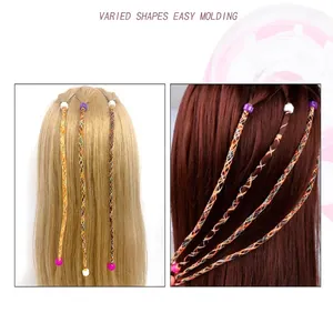 Electric automatic hair braider kit with colorful beads and threads for girl hairstyling