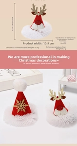 Detail von 10,5cm Weihnachts-Haarspangen mit Spitzenbesatz, Rentier- und Schneeflocken-Motiv