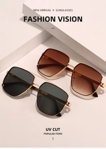 Details von Retro-Doppelsteg-Sonnenbrillen mit Metallrahmen und UV-Schutz