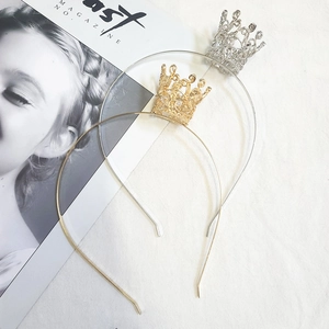 Sparkling crystal rhinestone tiara headbands in gold and silver for young girls