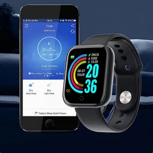 Y68 smart bracelet featuring sleep tracking and heart rate monitoring in black silicone