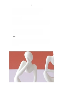 Detail of white resin abstract sculpture showing matte smooth finish and one-piece molding