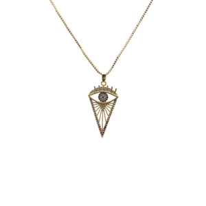 Evil Eye Infinity Pendant Necklace Copper Zircon Inlaid Adjustable Box Chain Jewelry Gift For Women Girls Fashion
