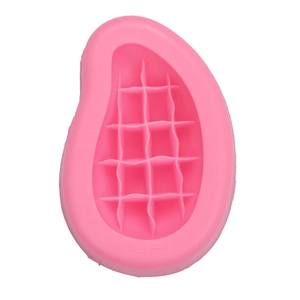 Pink mango silicone mold with grid texture for handmade soap and scented candles