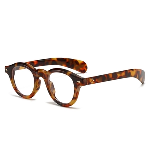 Lunettes de soleil photochromiques ovales avec monture écaille rétro et rivets