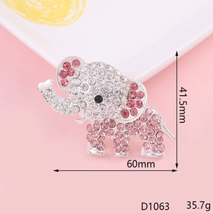 Macro view of elephant alloy pendant with rhinestones including 60mm size dimensions