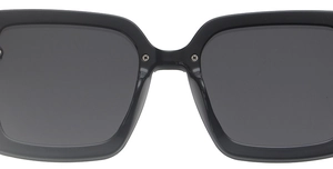 Macro detail of the thickened bridge and screw fastening on black oversized sunglasses