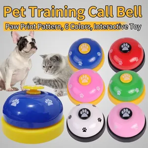 Colorful pet training bells with paw prints for dogs and cats in six vibrant color options