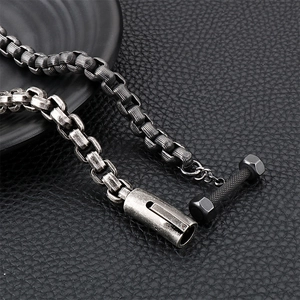 Retro punk vierkante schakelketting armband voor heren met magnetische sluiting