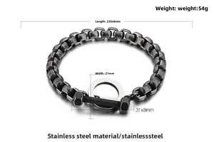 Detailoverzicht van vintage stalen armband met OT-sluiting en afmetingen in millimeters