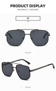 Detailansicht der dunkelgrauen Piloten-Sonnenbrille mit Gunmetal-Doppelsteggestell