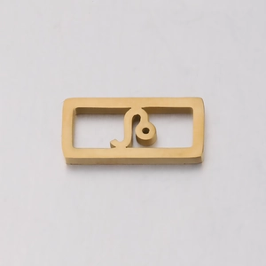 Golden rectangular stainless steel zodiac sign pendant for minimalist DIY jewelry making