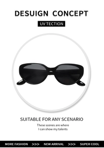 Macro detail of cat-eye polarized sunglasses with black frames and UV protection features