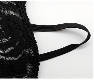 Detailed close-up showing the intricate floral lace patterns and edges of the fox mask
