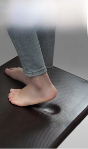 Macro shot of decompression kitchen mat featuring shock-absorbing cushion and slow rebound