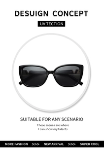 Detail of square oversized sunglasses with gold V logo on temples and UV protection