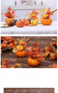 Detailed Halloween scene with foam pumpkins, maple leaves, and sunflowers on a warm background