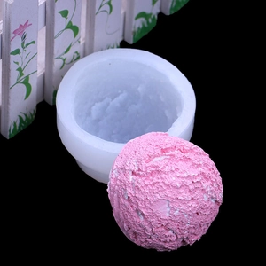 Ice Cream Ball Shape Silicone Mold Textured DIY Baking Cake Decorating Chocolate Handmade Soap Candle Craft Novelty