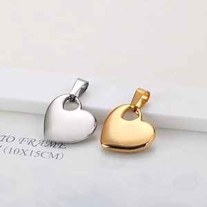 Polished heart pendant necklaces in gold and silver finish for women minimalist style